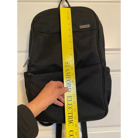 Maxtop Black Backpack Laptop Carrier Charging Port Needs Cord Fron Zip Pocket - Picture 8 of 12